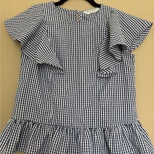 Brave Soul Navy and White Gingham Blouse